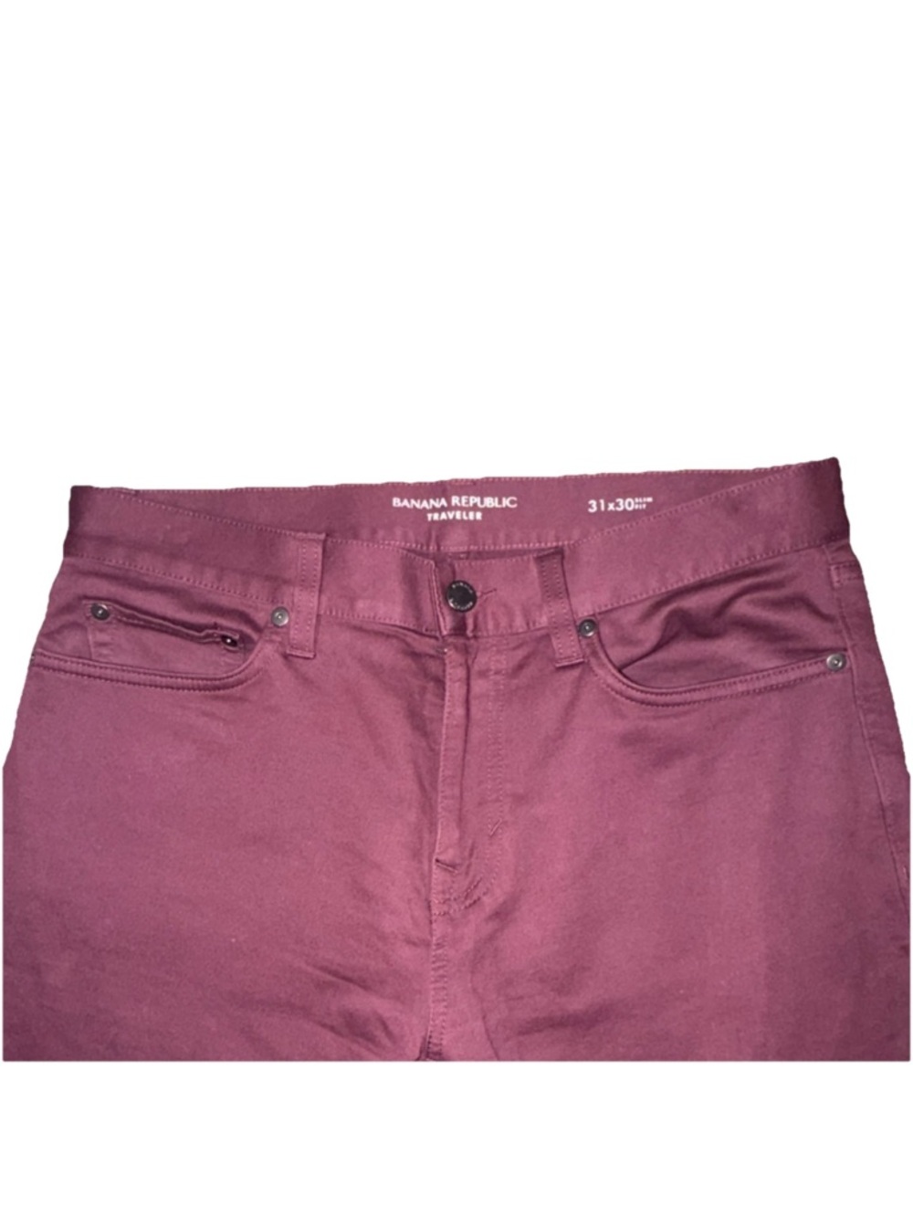 Banana Republic Men’s Maroon Straight Leg Traveler Pants 31x30 - Picture 5 of 5